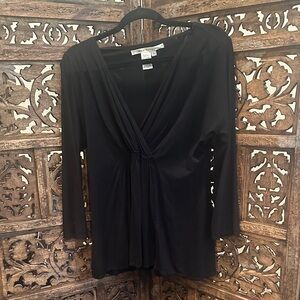 Max Studio Black V-Neck Blouse